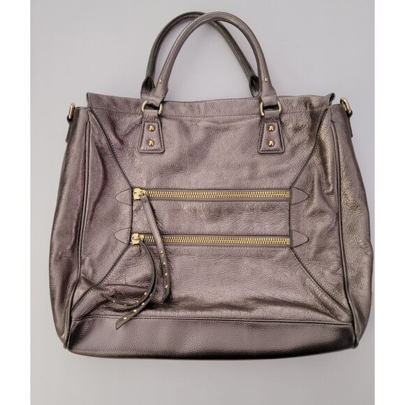 Steven By Steve Madden Handbags - Steven By Steve Madden Metallic Tote Bag With Dual Handles & Zipper Accents